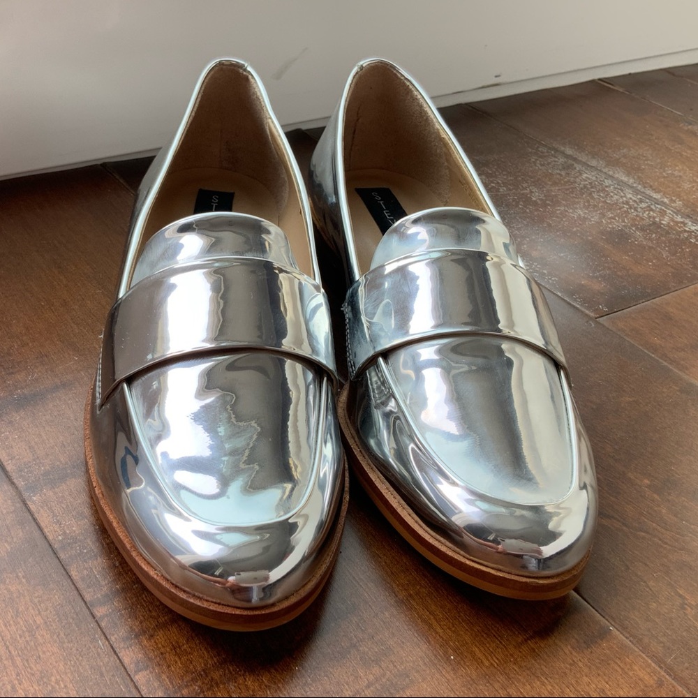 Silver loafers